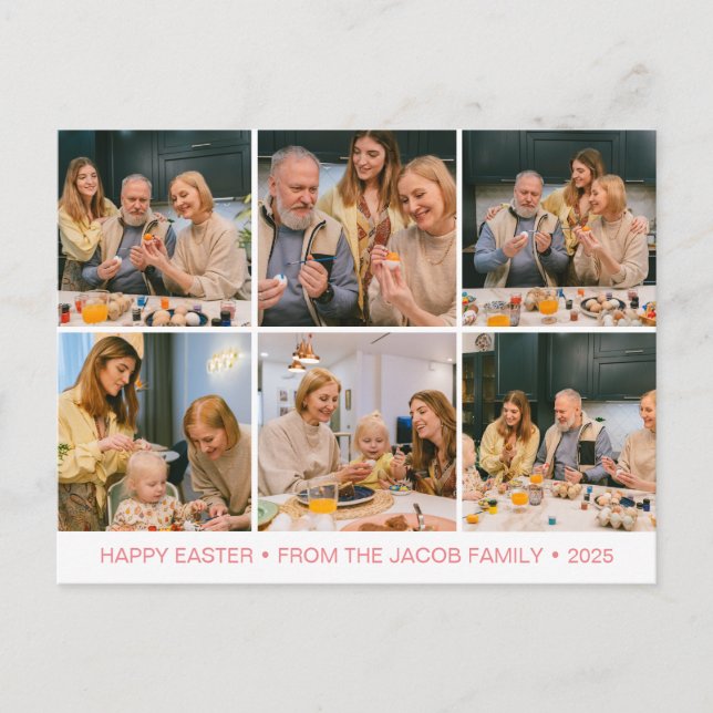 Cartão Postal De Festividades elegante Páscoa moderna de bênção Seis foto (Frente)