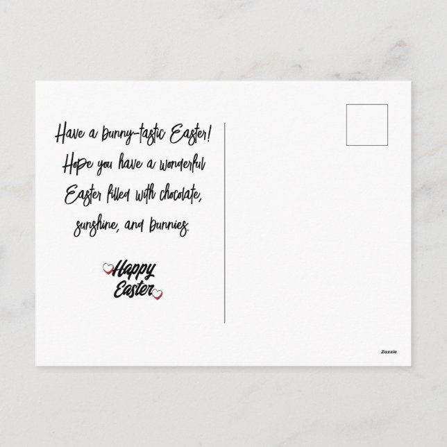 Cartão Postal De Festividades elegante Páscoa moderna, terceira colagem fotográf (Verso)