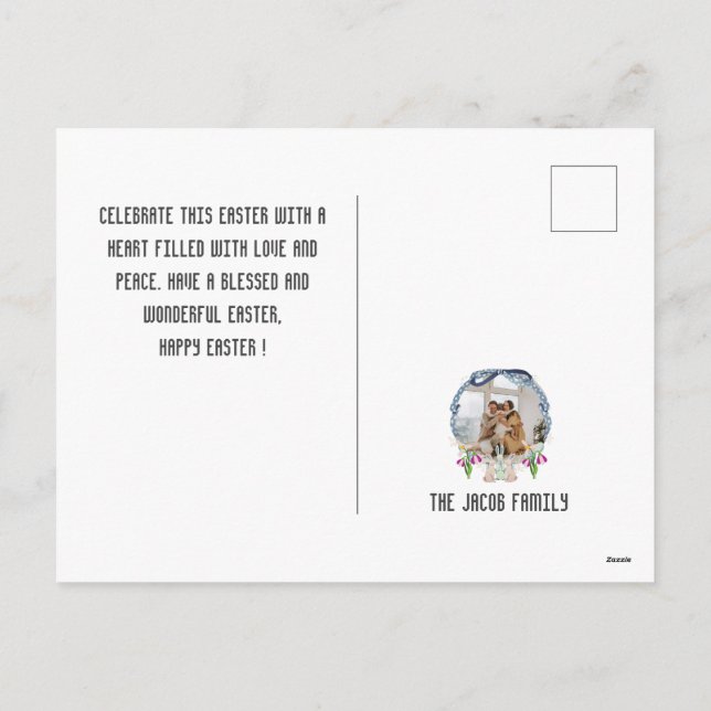 Cartão Postal De Festividades elegante Páscoa moderna, terceira colagem fotográf (Verso)