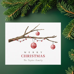 Cartão Postal De Festividades Elegante Rústico Tradicional Moderno Natal