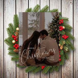 Cartão Postal De Festividades Elegante sobreposição de escrita moderna em foto c