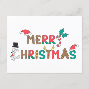 Cartão Postal De Festividades Elemento de palavra Feliz Natal