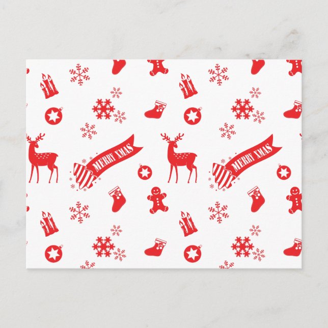 Cartão Postal De Festividades Elementos do Natal (Frente)