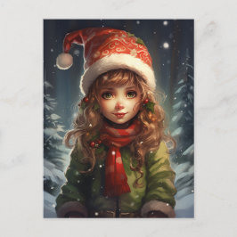 Cartão Postal De Festividades Elf de Natal