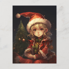 Cartão Postal De Festividades Elf de Natal Bonito