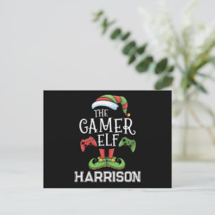 Cartão Postal De Festividades Elfo Gamer Personalizado Vídeo Natal Jogos 
