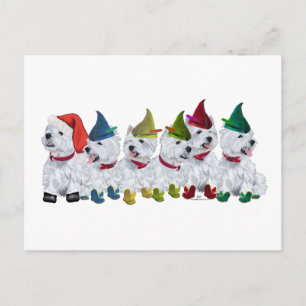 Cartão Postal De Festividades Elfos de Natal