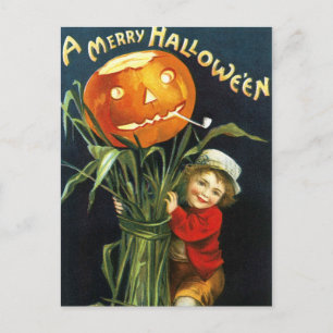 Cartão Postal De Festividades Ellen H. Clapsaddle: A Merry Halloween