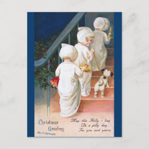 Cartão Postal De Festividades Ellen H. Clapsaddle: Raparigas de Natal