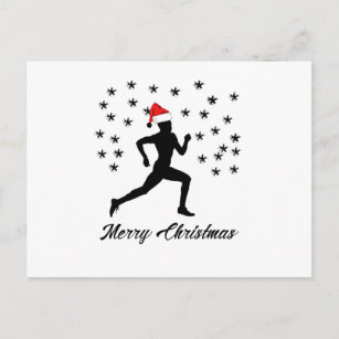 Cartão Postal De Festividades Emoji corredora de Natal Engraçado
