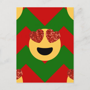 Cartão Postal De Festividades emoji do coração de natal