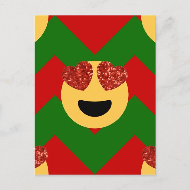Cartão Postal De Festividades emoji do coração de natal (Frente)