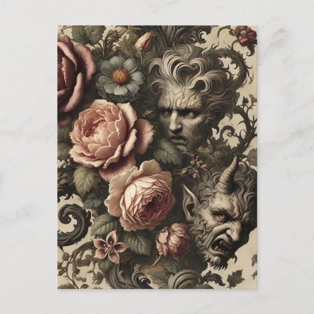 Cartão Postal De Festividades Empregos 🩸 para Meninos - Vitoriano Gótico (Frente)