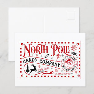 Cartão Postal De Festividades Empresa de doces do Polo Norte