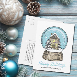Cartão Postal De Festividades Empresa de Imóveis Bola de Neve de Natal Fofa