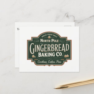 Cartão Postal De Festividades Empresa de Panificação de Biscoitos de Gengibre do