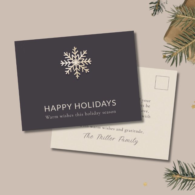 Cartão Postal De Festividades Encantando Feriados Felizes em Floco de Neve (Criador carregado)