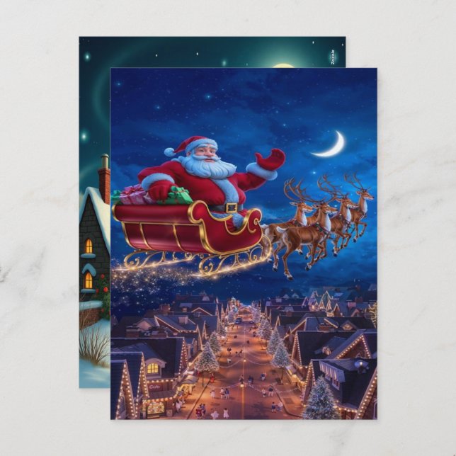 Cartão Postal De Festividades Enchanting Christmas Winter Village Wallpaper 2025 (Frente/Verso)