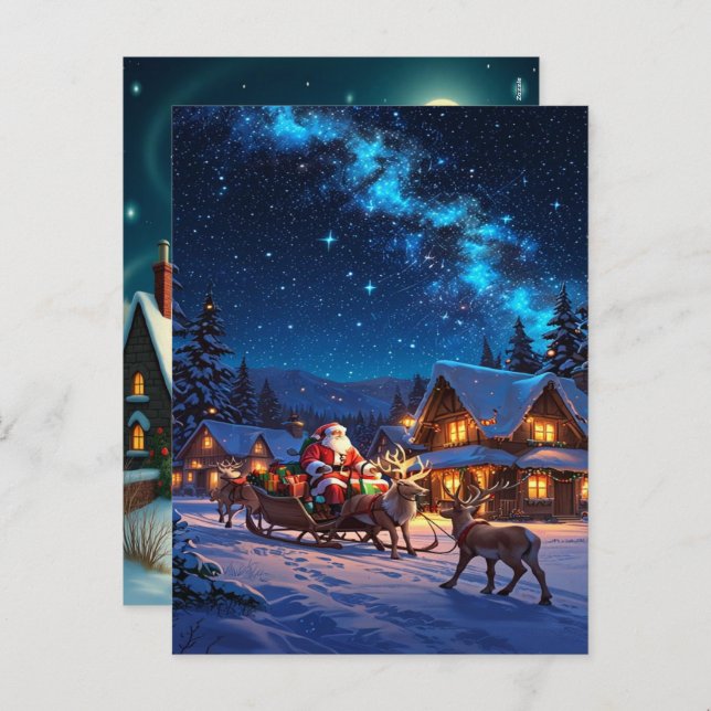 Cartão Postal De Festividades Enchanting Christmas Winter Village Wallpaper 2025 (Frente/Verso)