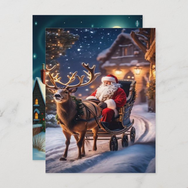 Cartão Postal De Festividades Enchanting Christmas Winter Village Wallpaper 2025 (Frente/Verso)