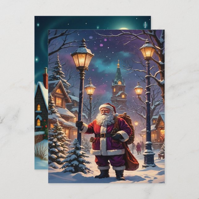 Cartão Postal De Festividades Enchanting Christmas Winter Village Wallpaper 2025 (Frente/Verso)