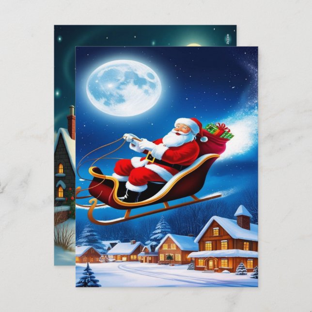 Cartão Postal De Festividades Enchanting Christmas Winter Village Wallpaper 2025 (Frente/Verso)