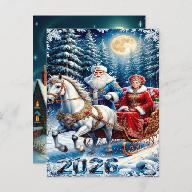 Cartão Postal De Festividades Enchanting Christmas Winter Village Wallpaper 2025 (Frente/Verso)
