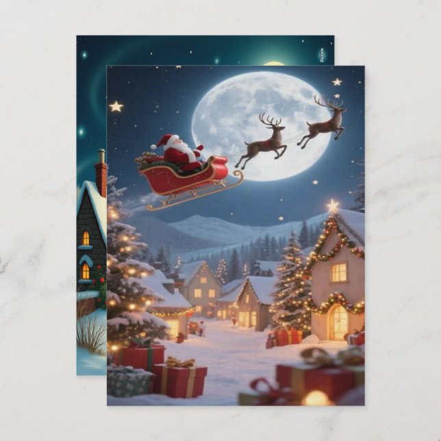 Cartão Postal De Festividades Enchanting Christmas Winter Village Wallpaper 2025 (Frente/Verso)