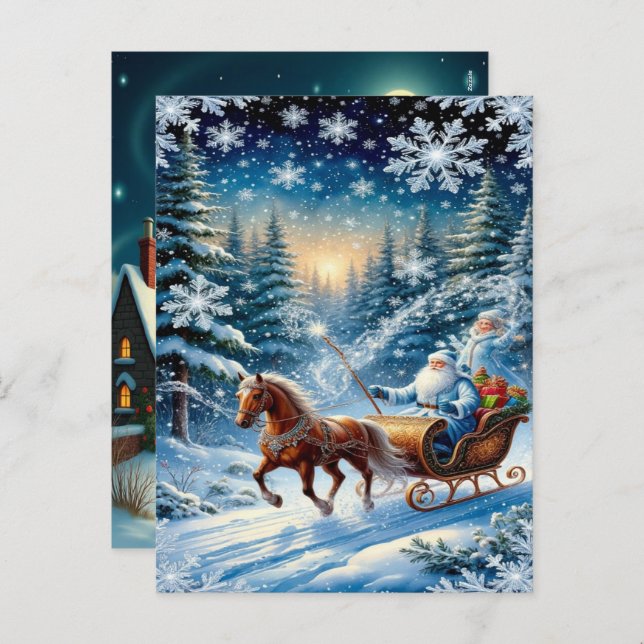 Cartão Postal De Festividades Enchanting Christmas Winter Village Wallpaper 2025 (Frente/Verso)