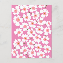 Cartão Postal De Festividades Energia de Flores Branca e Rosa Fantástico