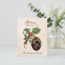 Cartão Postal De Festividades Enfeite Antigo de Musgo de Natal Foto Natal