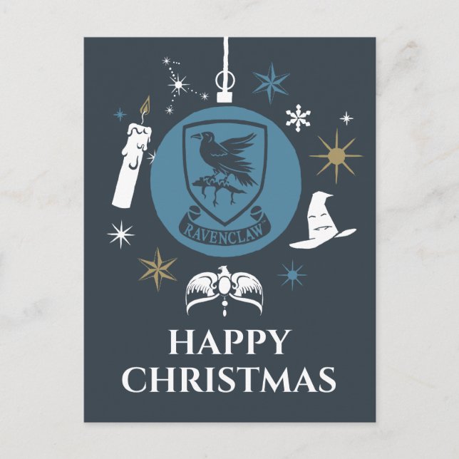 Cartão Postal De Festividades Enfeite de Natal Gráfico RAVENCLAW™ (Frente)