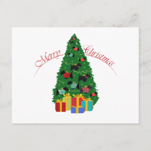 Cartão Postal De Festividades Enfeites de Natal da Árvore de Scottie