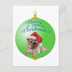 Cartão Postal De Festividades Enfeites de Natal de Cairn Terrier