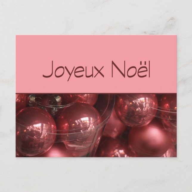 Cartão Postal De Festividades Enfeites de natal de Joyeux Noël (Frente)