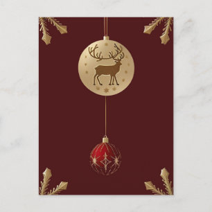 Cartão Postal De Festividades Enfeites de Natal Elegantes