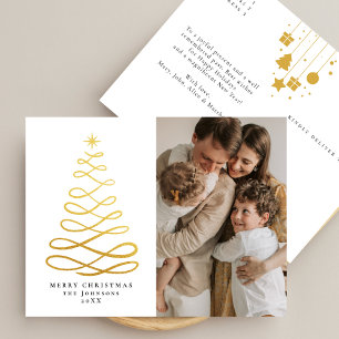 Cartão Postal De Festividades Enfeites de Natal em Ouro Escandinavo Moderno Foto