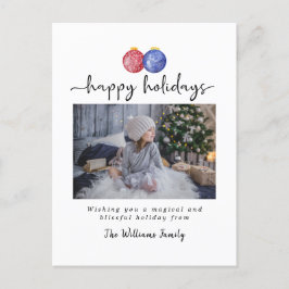 Cartão Postal De Festividades Enfeites de natal Felizes Férias 1 Elegante de Fot