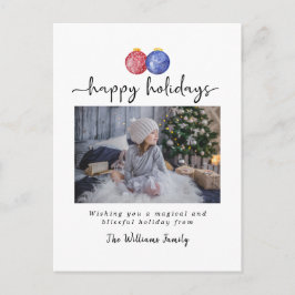 Cartão Postal De Festividades Enfeites de natal Felizes Férias 1 Elegante de Fot