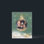 Cartão Postal De Festividades Enfeites de natal Foto Snowflakes Orçamento Modern<br><div class="desc">Enfeites de natal ouro bonito com sua foto favorita adicionada para personalizar todos os seus familiares e amigos. O cartão perfeito para a pessoa num orçamento.</div>