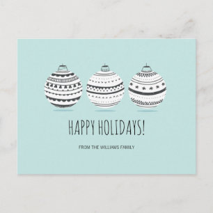 Cartão Postal De Festividades Enfeites de Natal Postcard de Férias