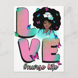 Cartão Postal De Festividades Enfermagem de melanina de enfermeira negra