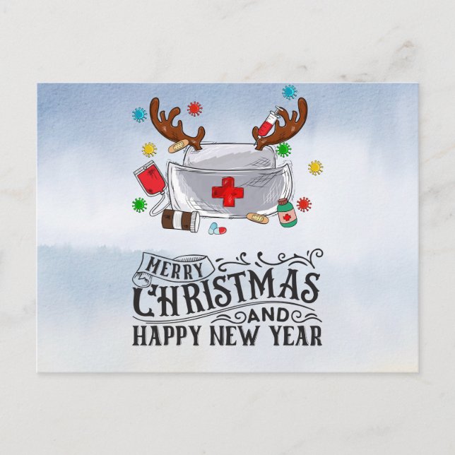 Cartão Postal De Festividades Enfermeira Natal (Frente)