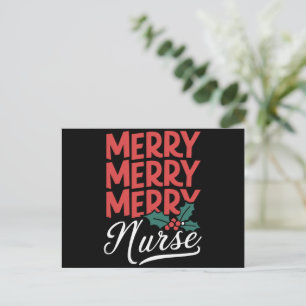 Cartão Postal De Festividades Enfermeira Natal Alegre Presentes Enfermagem Féria