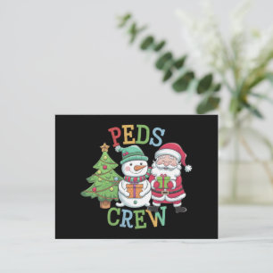 Cartão Postal De Festividades Enfermeiro Pediátrico com Tripulação de Peds Retro