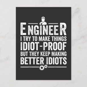 Cartão Postal De Festividades Engenheiro Tento Fazer Coisas Idiotas