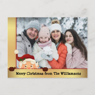 Cartão Postal De Festividades Engraçado. Foto da Bomba Fotográfica Dourada Foto