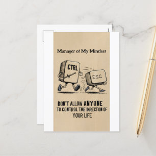 Cartão Postal De Festividades Engraçado Humor de Escritório: Gerente do Meu Cart