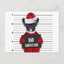 Cartão Postal De Festividades Engraçado Natal Mugshot Papai noel Mau