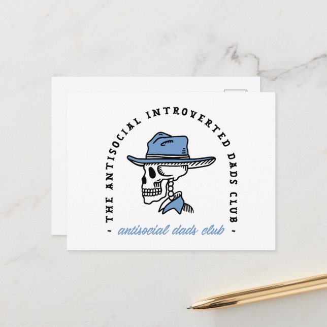 Cartão Postal De Festividades Engraçado pai introvertido de cowboy pai antissoci (Frente/Verso In Situ)